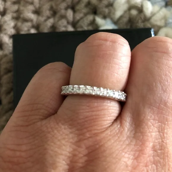 Flash sale 🌺Sterling silver eternity band stamped 925. Stones are CZ - Picture 2 of 6